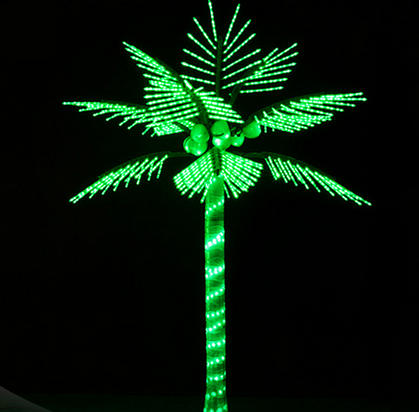 Hot sale 220V 110V 24V artificial led lighted coconut palm tree light for park or hotel outdoor decorations