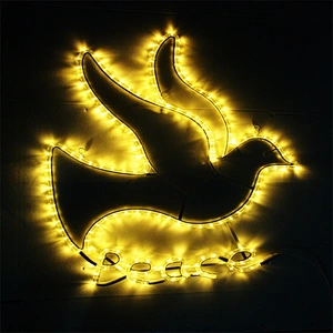 Factory  wholesale outdoor holiday  decoration luminous white pigeon bird pattern color can be customized LED motif light