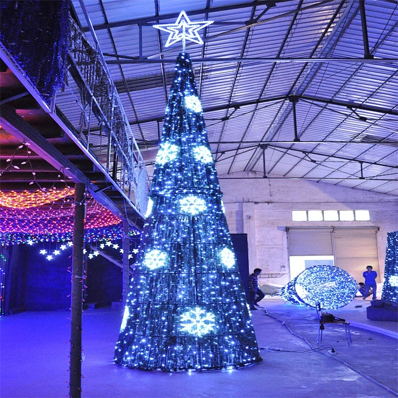 christmas holiday outdoor  colorful commercial project  square street  led decorative motif   lighting