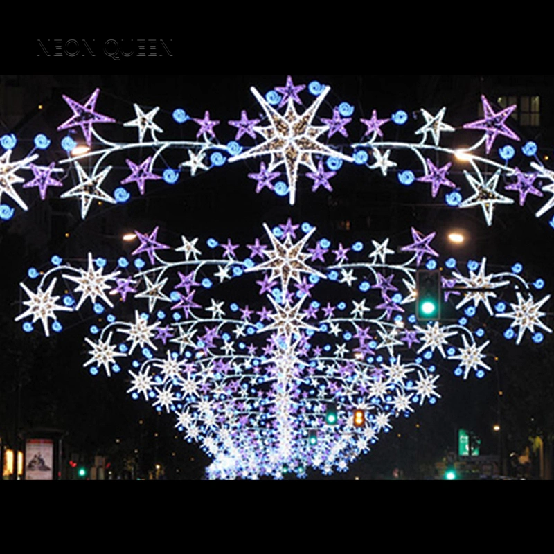 Outdoor christmas holiday name decoration Across street christmas led motif light