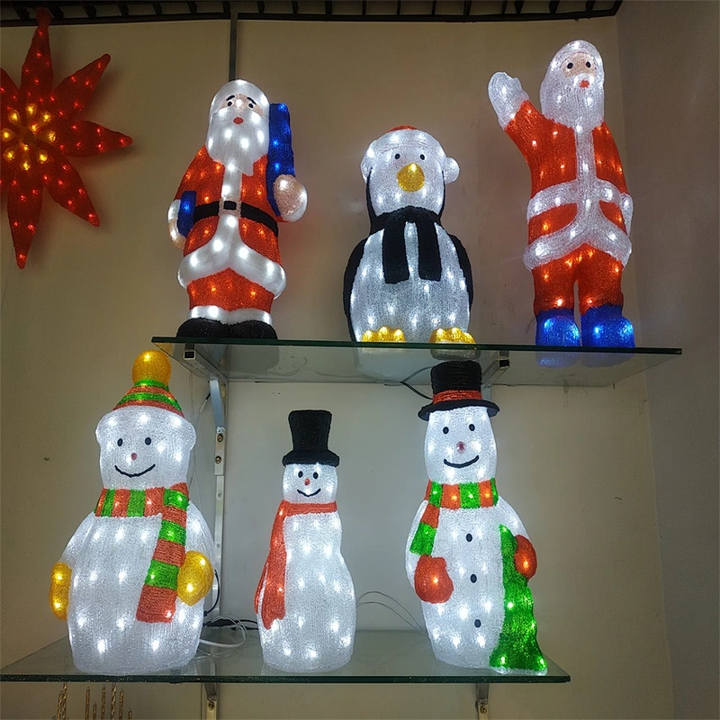 Garden Decoration 3D snowman Sculpture Led Motif Christmas Lights
