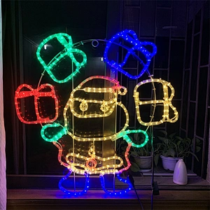 220V outside star decorate motif light 2d star blue color LED rope light decoration light