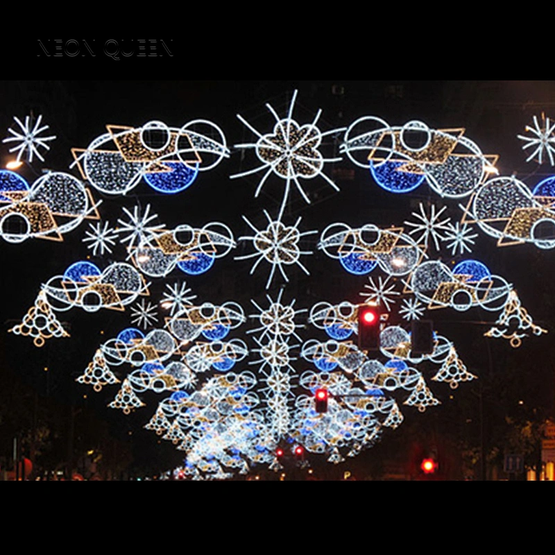 Outdoor christmas holiday name decoration Across street christmas led motif light