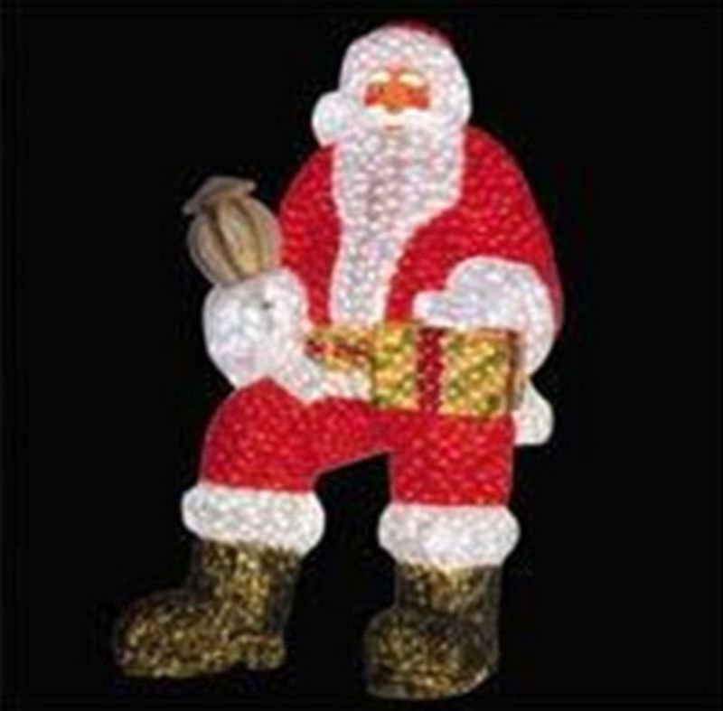Outdoor 3D Christmas Decorations Santa LED Sculpture   Motif Light