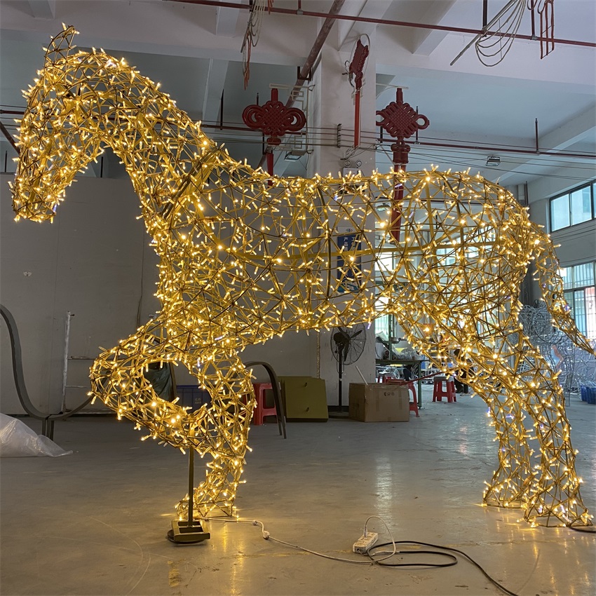 320*230*80cm 3D horse motif light LED string light material outdoor decoration light