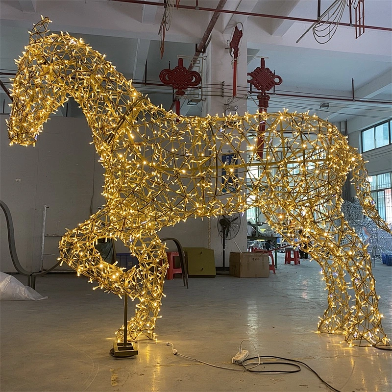 320*230*80cm 3D horse motif light LED string light material outdoor decoration light