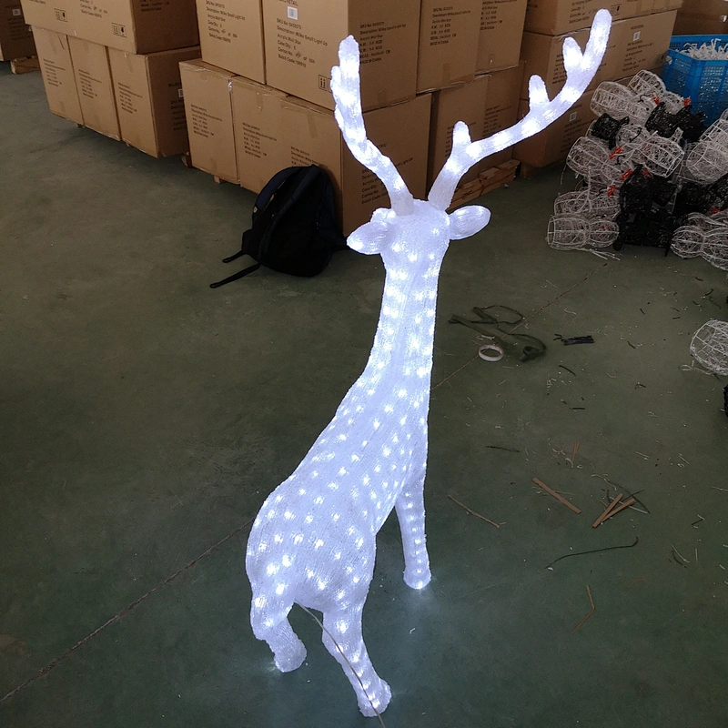 new design deer 3D outdoor acrylic material sculpture led motif light
