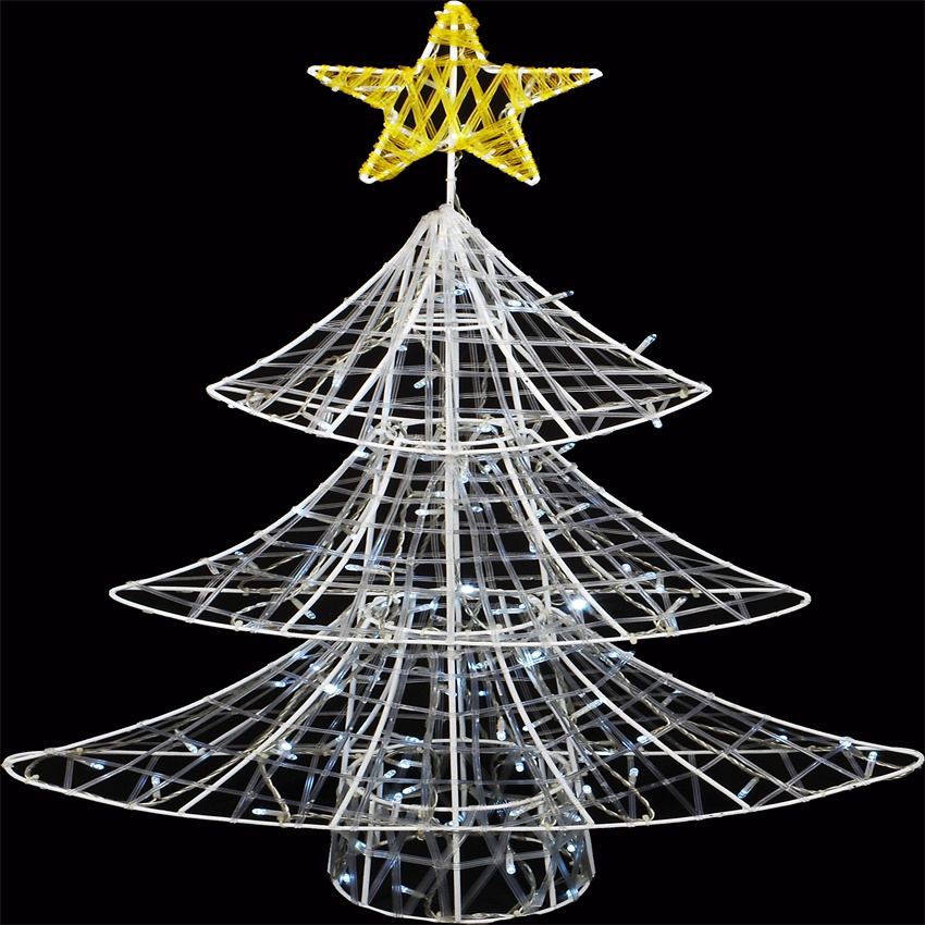 3D festival Christmas decorations custom color hollowing out ornament scurpture Christmas tree  LED motif light