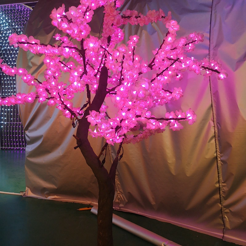 HIGH-LUMEN ARTIFICIAL PINK CHERRY BLOSSOM OUTDOOR LIGHTING TREE FOR OUTDOOR PROJECT DECORATION OR PARK