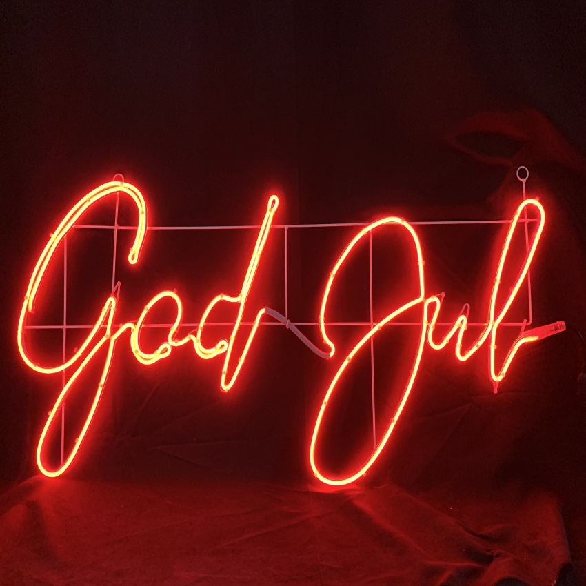 2D led neon motif light GOD JUL letter motif merry christmas motif light
