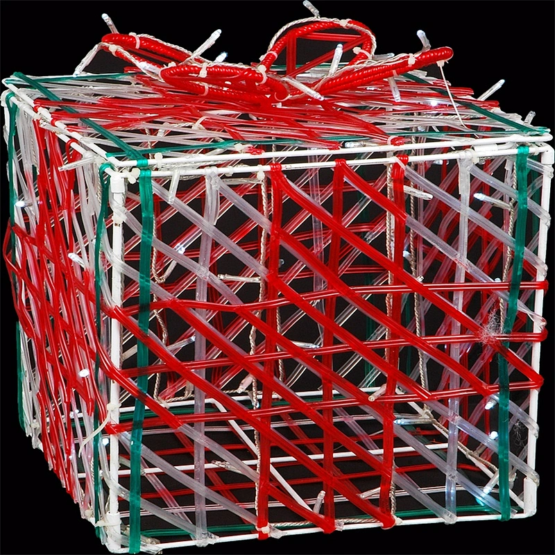 3D festival Christmas decorations custom color hollowing out ornament scurpture small house  LED motif light