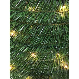 6.5 ft height artificial pine dark green PVC garland Christmas tree with LED light for decoration