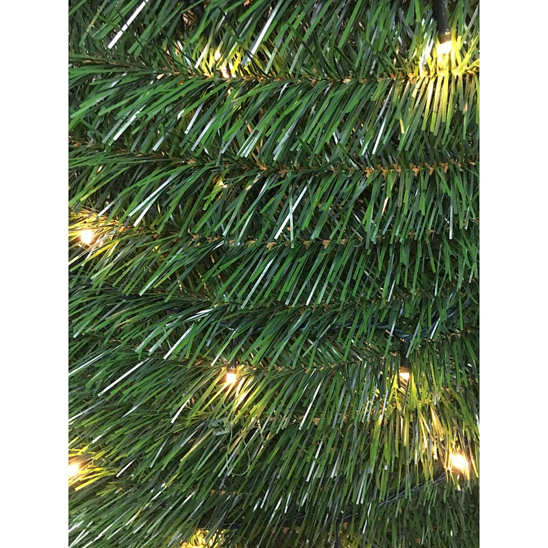 6.5 ft height artificial pine dark green PVC garland Christmas tree with LED light for decoration