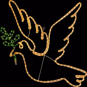 Factory  wholesale outdoor holiday  decoration luminous white pigeon bird pattern color can be customized LED motif light