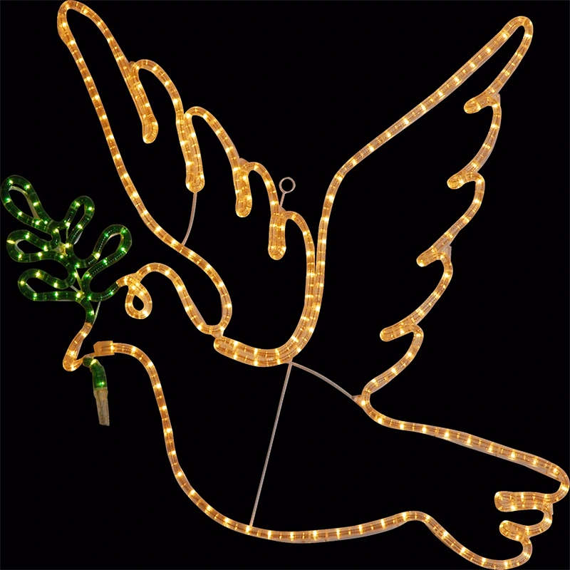 Factory  wholesale outdoor holiday  decoration luminous white pigeon bird pattern color can be customized LED motif light