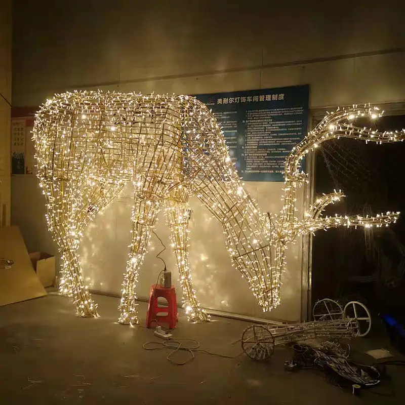 3m  LED Christmas Holiday landscape decorations   luminescence  Reindeer  cow horse  String Deer Lights Motif Light