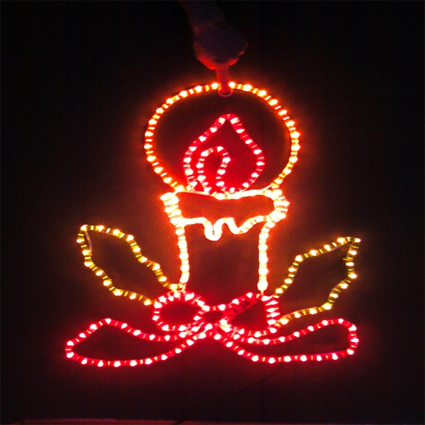 2D  Ramadan  Candles burn  Outdoor waterproof landscape decoration  led motif light