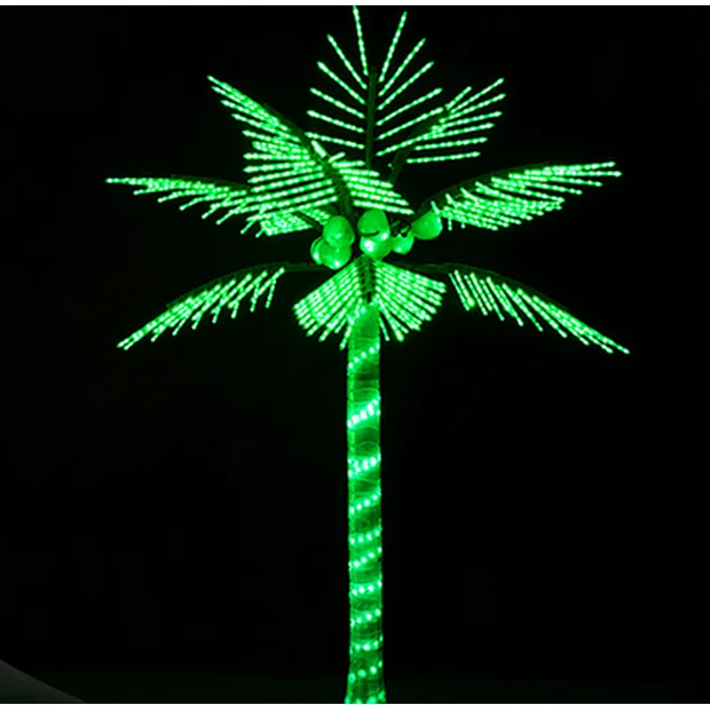 Customized hot sale plastic artificial coconut palm tree light for christmas