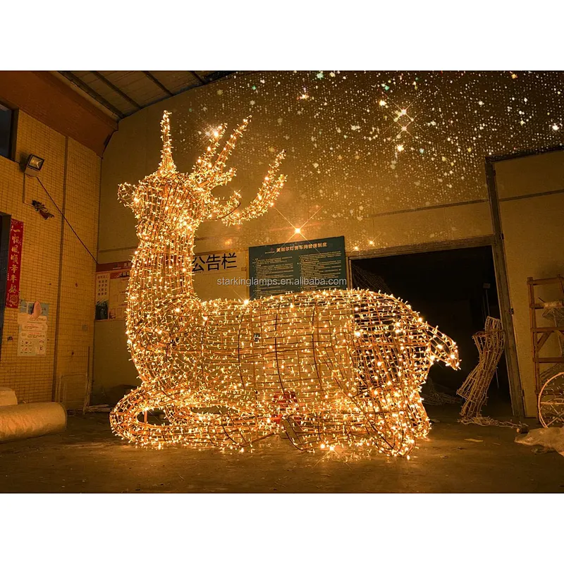 3D best-selling Factory direct wholesale Christmas outdoor waterproof landscape decoration  all kinds of deer led motif light