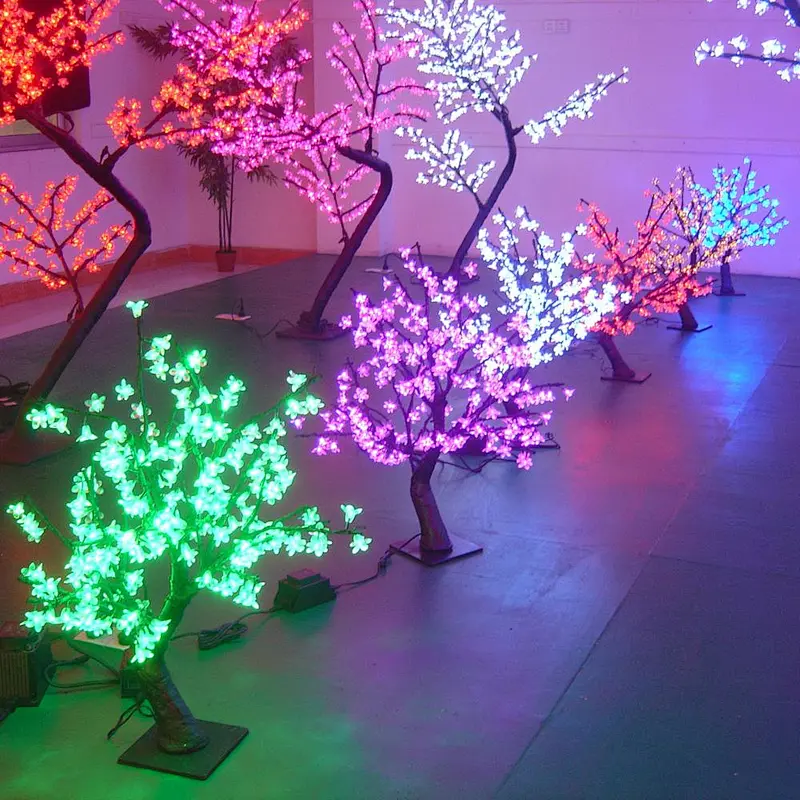 High quality Led artificial cherry blossom decoration flower artifical tree indoor plant light