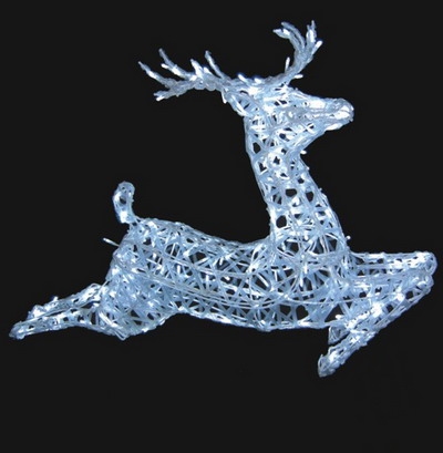 copper wire LED Christmas Reindeer Sled  String Deer Lights Motif Light