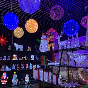 High quality 3D round ball motif light foldable string light decoration light