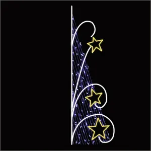 Hot sale Custom commercial 2d outdoor LED string pole star rope christmas decoration motifs cross street Light