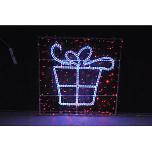 Outdoor christmas festival pole decoration santa star gift box rope 2d 3d street led motif light