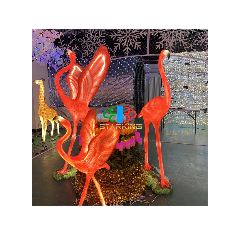 Commercial Christmas Decorations flamingo Sculpture 3d Led Light