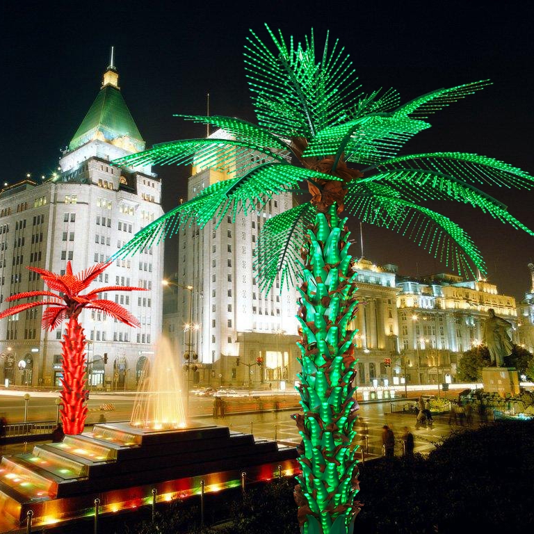 Factory price 4.5meters Large outdoor artificial trees led coconut palm tree light