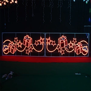 2D reindeer with gift box motif light LED Christmas motif light 600*120cm led street light