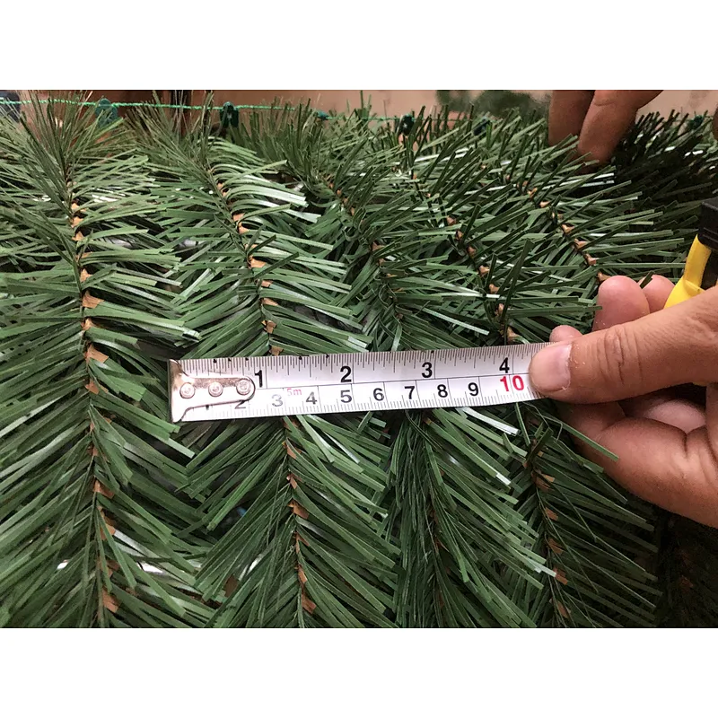 6.5 ft height artificial pine dark green PVC garland Christmas tree with LED light for decoration