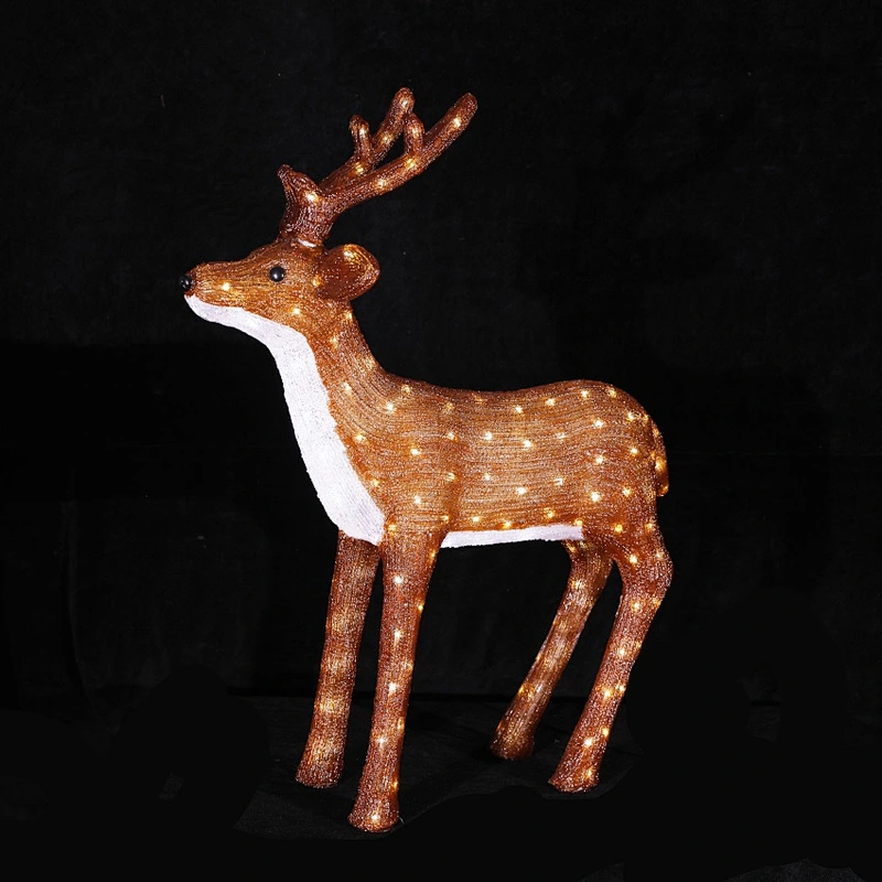 Hot sale outdoor led 3D sculpture motif led reindeer acrylic light
