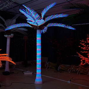 Customized hot sale plasti artificial tree lighted Christmas coconut palm tree light