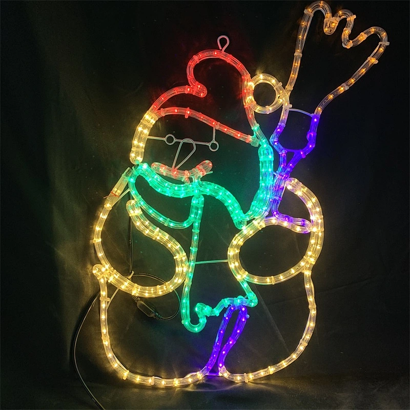 Santa Claus with a broom LED Christmas motif light 78*62.5cm led motif light