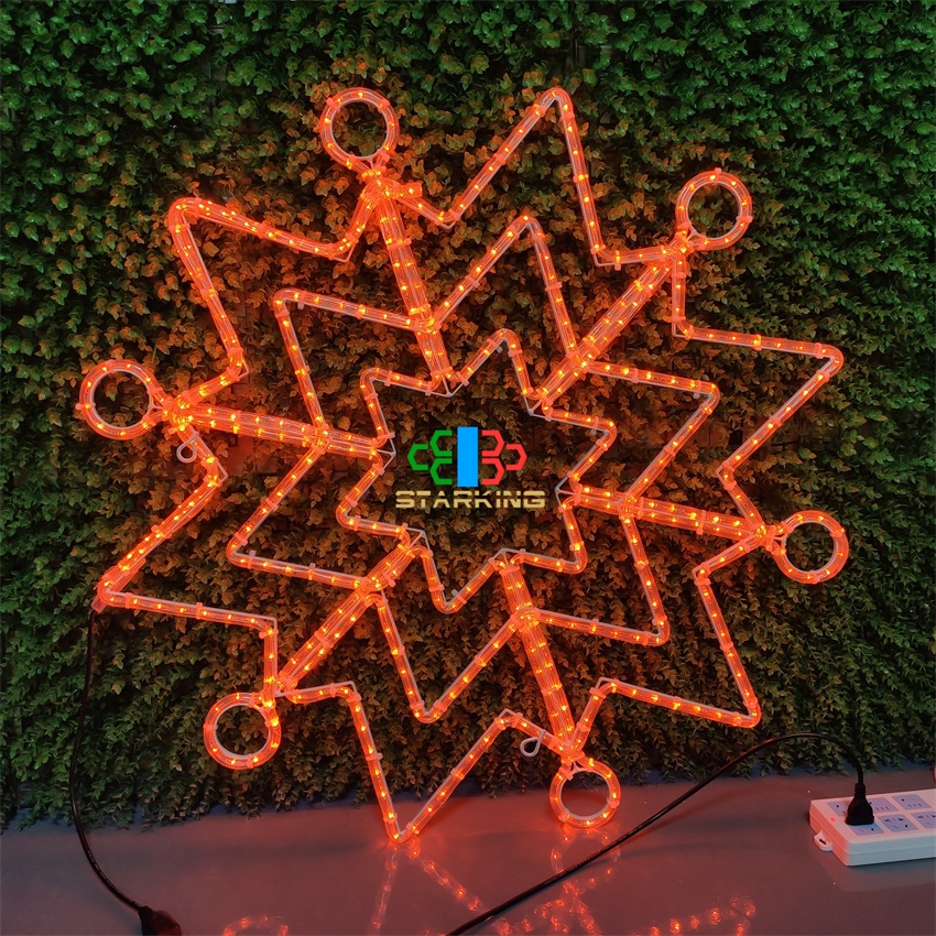 90cm snowflakes motif light orange flexible rope motif light  Christmas Halloveen festival decoration light