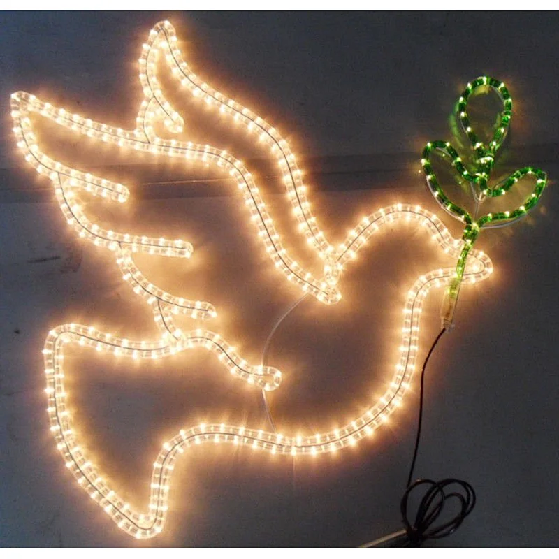 Factory  wholesale outdoor holiday  decoration luminous white pigeon bird pattern color can be customized LED motif light