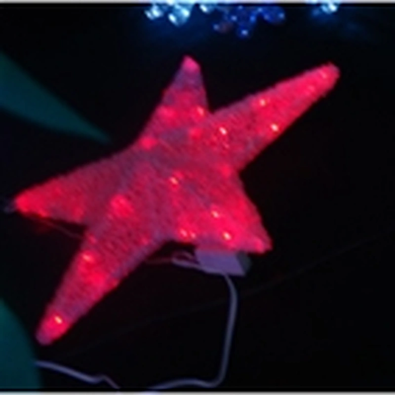 Color star pattern factory selling wholesale flicker Christmas tree decorations  pentagram pattern led motif  lights