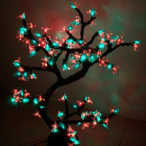High quality Led artificial cherry blossom decoration flower artifical tree indoor plant light