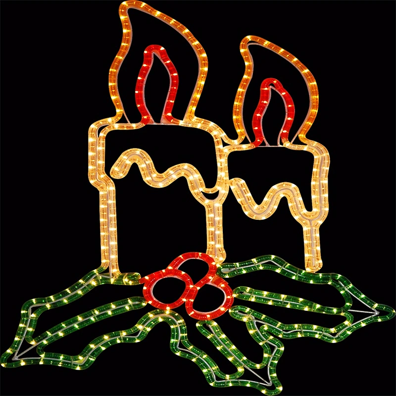 2D  Ramadan  Candles burn  Outdoor waterproof landscape decoration  led motif light