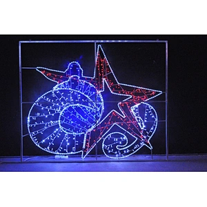 Outdoor christmas festival pole decoration santa star gift box rope 2d 3d street led motif light
