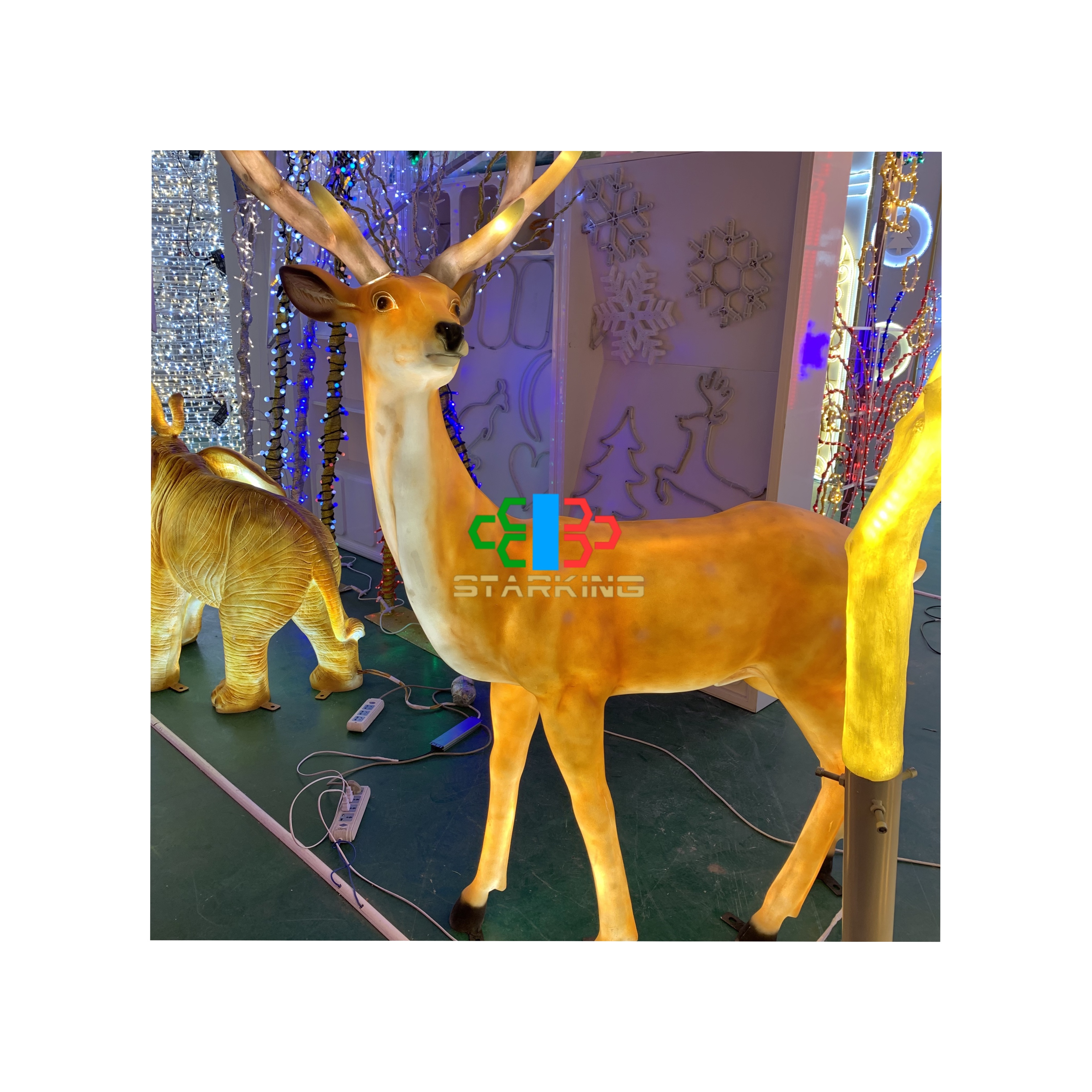 3D Deer Motif Sculpture Light Christmas Decorative Lighting
