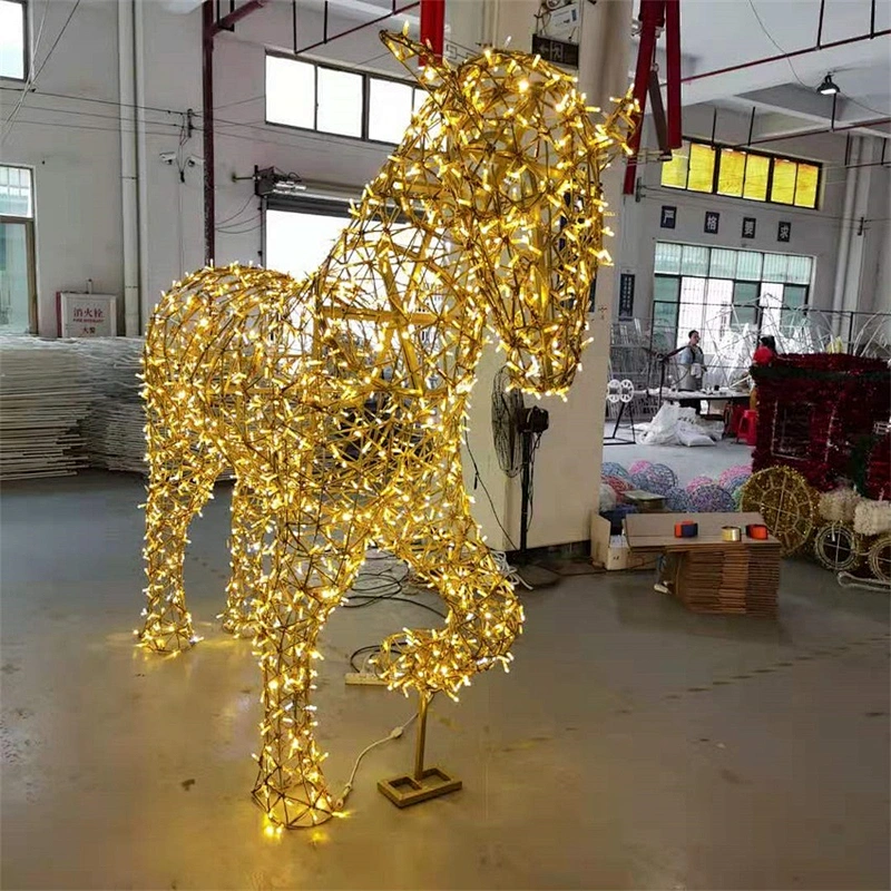 320*230*80cm 3D horse motif light LED string light material outdoor decoration light