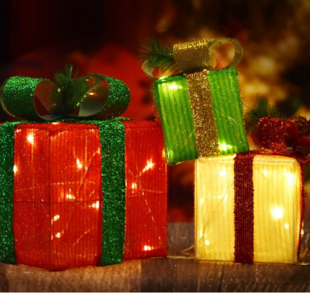 3d led christmas gift box motif lights