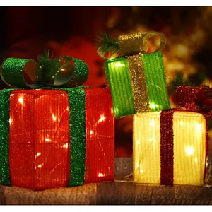 3d led christmas gift box motif lights