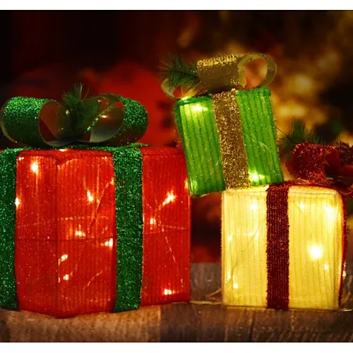 3d led christmas gift box motif lights