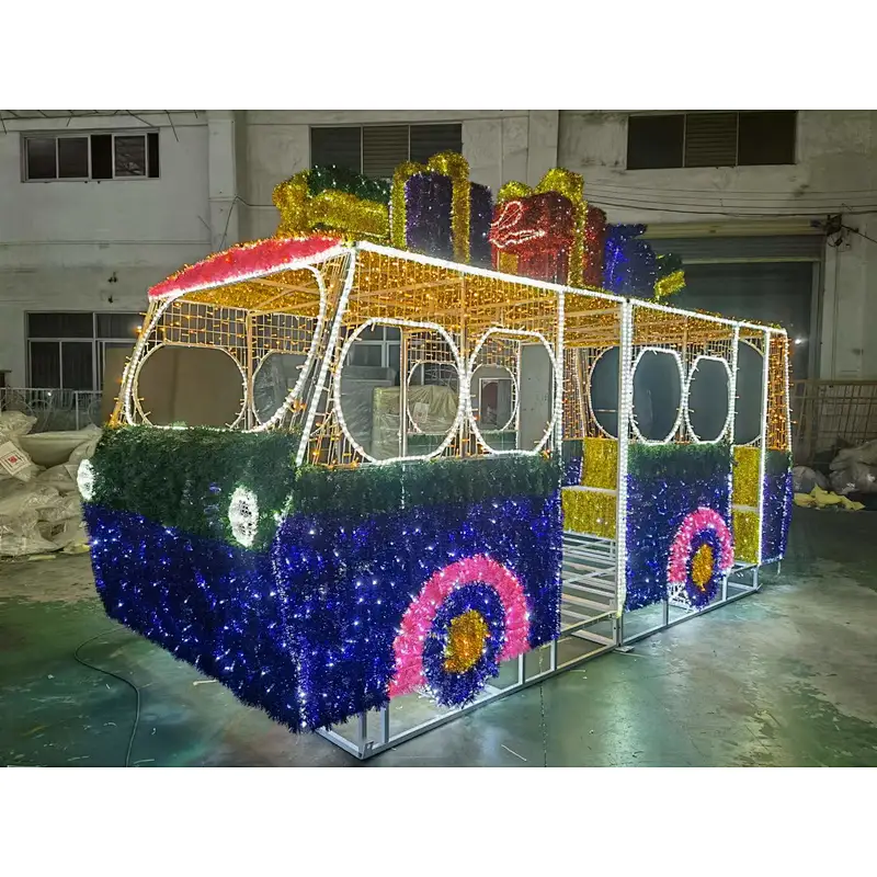 3D Bus Christmas Gift Box decorative light