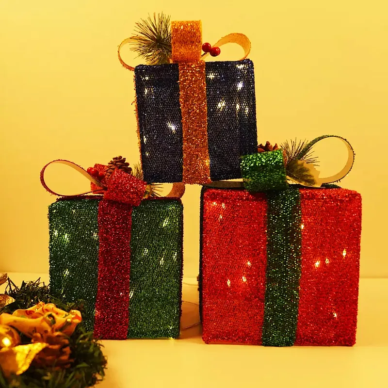3d led christmas gift box motif lights