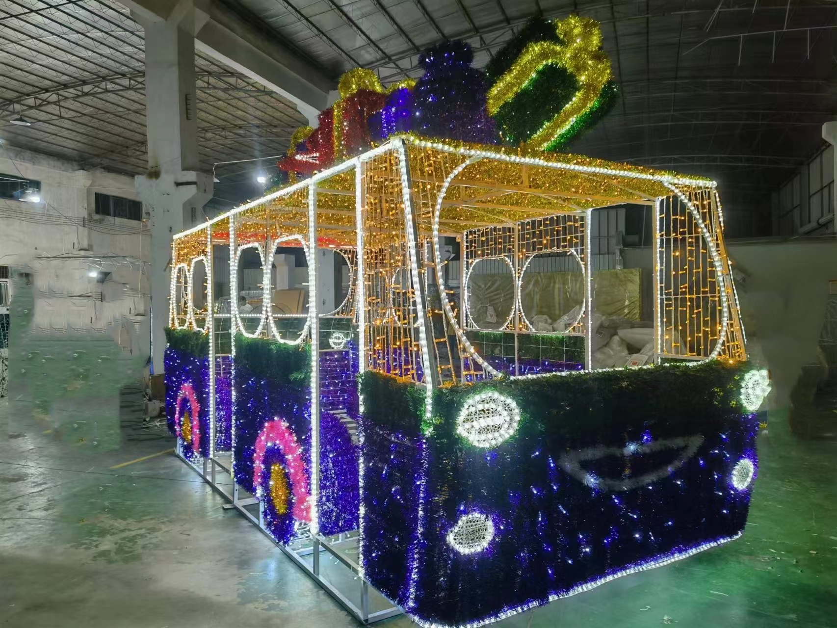3D Bus Christmas Gift Box decorative light