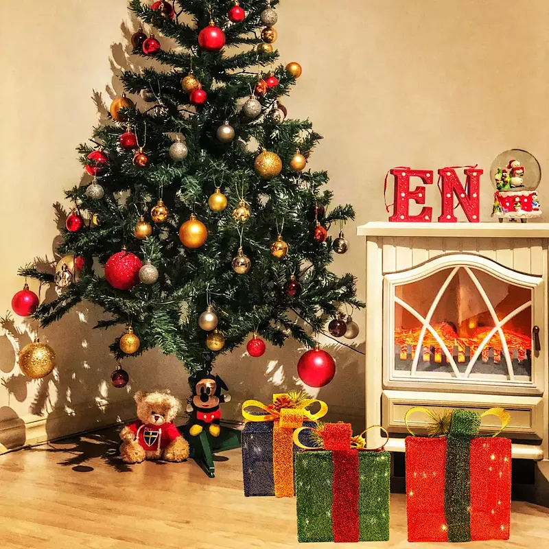 3d led christmas gift box motif lights